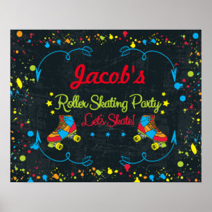 Neon Schaats Party Poster