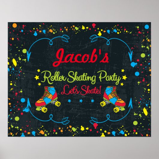 Neon Schaats Party Poster (Voorkant)