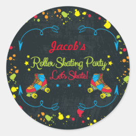 Neon Schaats Party Stickers
