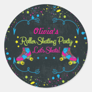 Neon Schaats Party Stickers