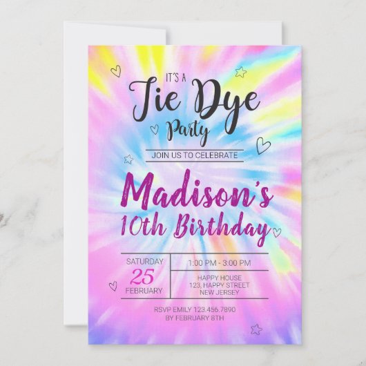 Neon-schaatsverjaardagsuitnodiging Kaart (Voorkant)