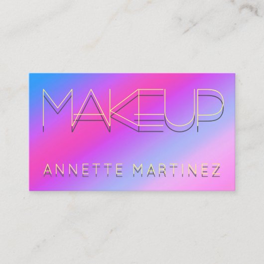 Neon schaduwtekst op vioolglanzend oppervlak visitekaartje (Voorkant)