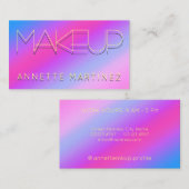 Neon schaduwtekst op vioolglanzend oppervlak visitekaartje (Voorkant / Achterkant)