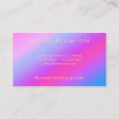 Neon schaduwtekst op vioolglanzend oppervlak visitekaartje (Achterkant)