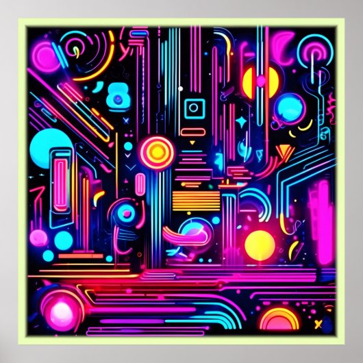 Neon Schakeling Dromen Poster (Voorkant)