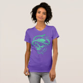 Neon Schedel en Slang Gothic Art T-shirt (Voorkant volledig)