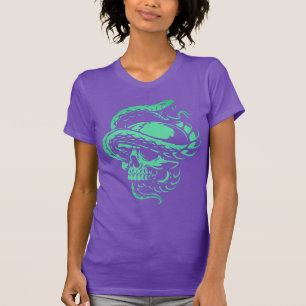 Neon Schedel en Slang Gothic Art T-shirt