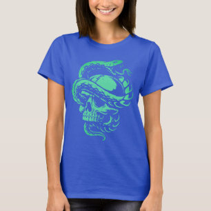 Neon Schedel en Slang Gothic Art T-shirt