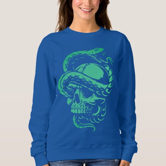 Neon Schedel en Slang Gothic Kunst Trui (Voorkant)