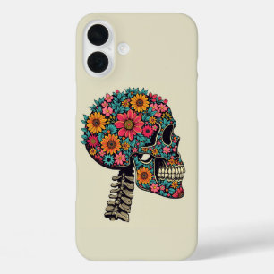 Neon schedel - Halloween gothic iPhone 16 Plus Hoesje