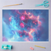 Neon schedel in Sky Decoupage Tissuepapier (Craft)