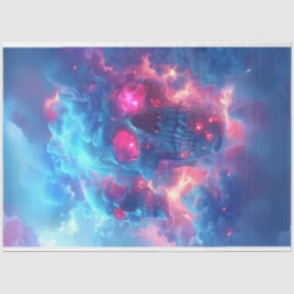 Neon schedel in Sky Decoupage Tissuepapier