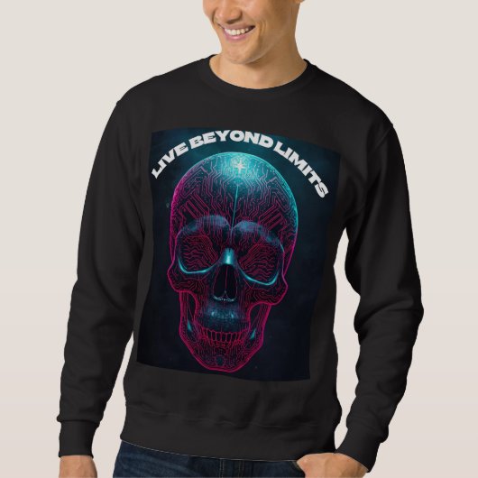 Neon Schedel "Live Beyond Limits" Trui (Voorkant)