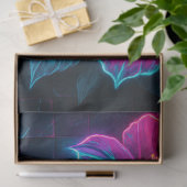 Neon schedel met Hibiscus Decoupage Papier (Geschenk)