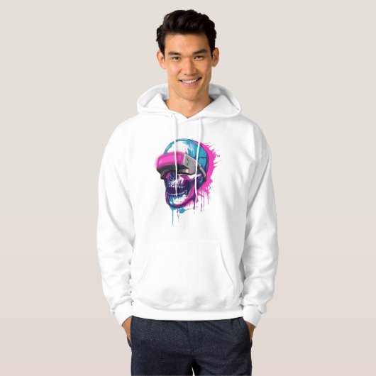 Neon schedelzien hoodie (Voorkant volledig)
