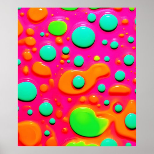 Neon schilderij Bubble Art Poster (Voorkant)