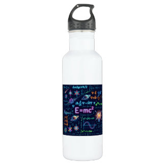 Neon Science Equations Water Bottle | Physics Math Waterfles
