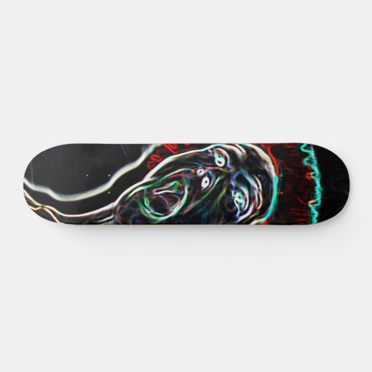 Neon Scream Face skateboard (Horizontaal)