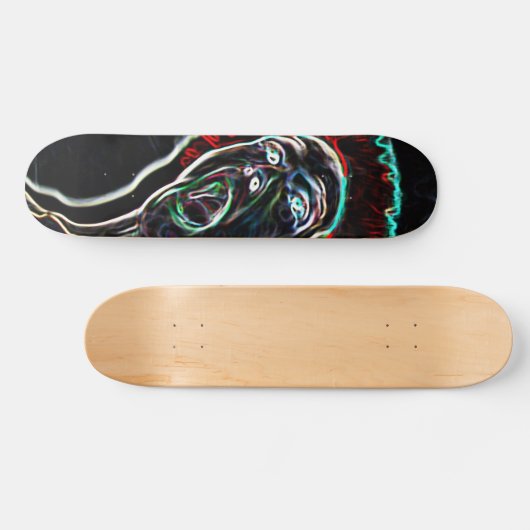 Neon Scream Face skateboard (Horizontaal)