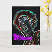 Neon Scream Face-verjaardagskaart Kaart (Gele Bloem)