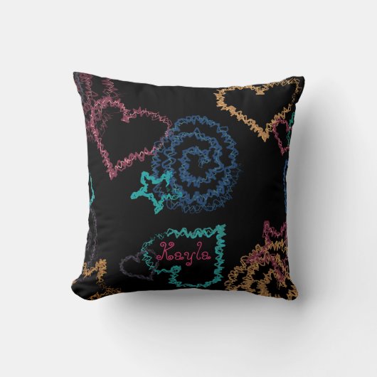 Neon Scribble Kussen (Voorkant)