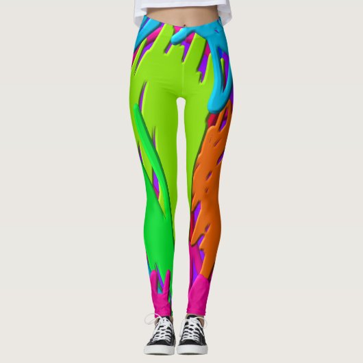 Neon Scribbles Leggings (Voorkant)
