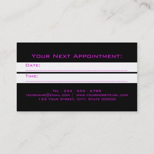 neon script haar afspraak kaart afsprakenkaartje (Achterkant)