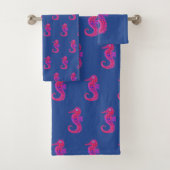 Neon Seahorse handdoekset Bad Handdoek (Insitu)
