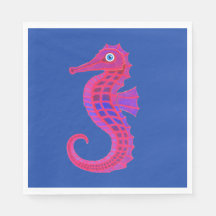 Neon Seahorse papieren servetten