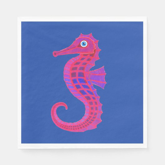Neon Seahorse papieren servetten (Voorkant)