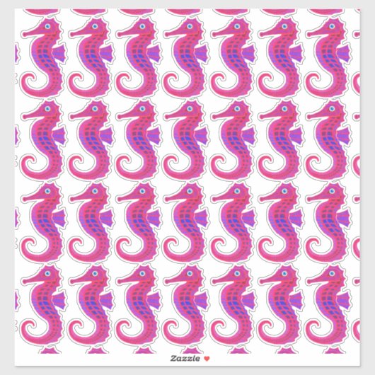 Neon Seahorse (stickers) contour Sticker (Vel)