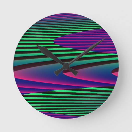 Neon Seas Wall Clock Ronde Klok (Voorkant)