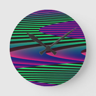 Neon Seas Wall Clock Ronde Klok