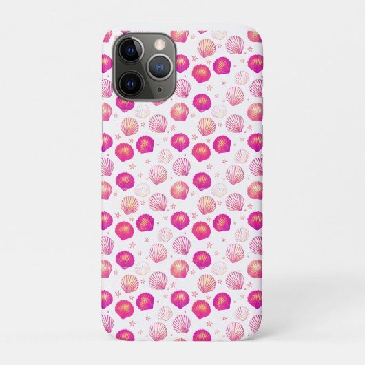 Neon Seashells op zwart - Naadloos kustpatroon Case-Mate iPhone Case (Achterkant)
