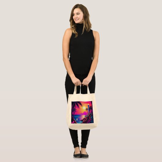 Neon Seaside Beacon 1 Tote Bag (Voorkant (model))