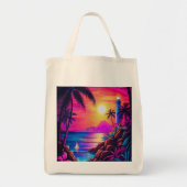 Neon Seaside Beacon 1 Tote Bag (Voorkant)