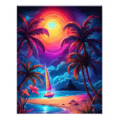 Neon Seaside Beacon 2 Foto Afdruk (Voorkant)