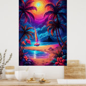 Neon Seaside Beacon 2 Poster (Keuken)