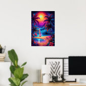 Neon Seaside Beacon 2 Poster (Thuiskantoor)