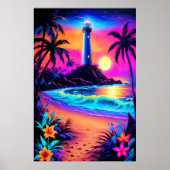 Neon Seaside Beacon 3 Poster (Voorkant)