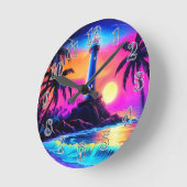 Neon Seaside Beacon 3 Ronde Klok (Hoek)