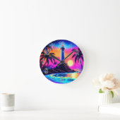 Neon Seaside Beacon 3 Ronde Klok (Huis)