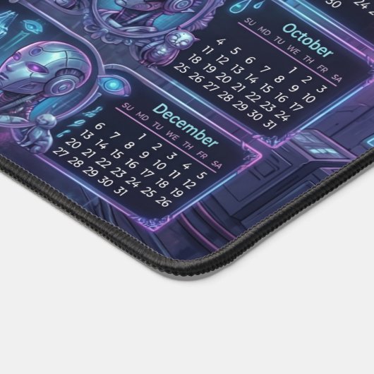 Neon Sentinel 2026 – Cyberpunk Android & Robo-Pets Bureaumat (Hoek)