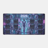 Neon Sentinel 2026 – Cyberpunk Android & Robo-Pets Bureaumat (Voorkant)