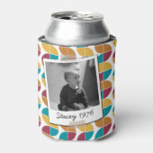 Neon Seventies 70's Retro 50th Birthday Photo Blikjeskoeler (Blikje Voorkant)