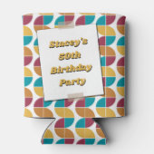 Neon Seventies 70's Retro 50th Birthday Photo Blikjeskoeler (Achterkant)