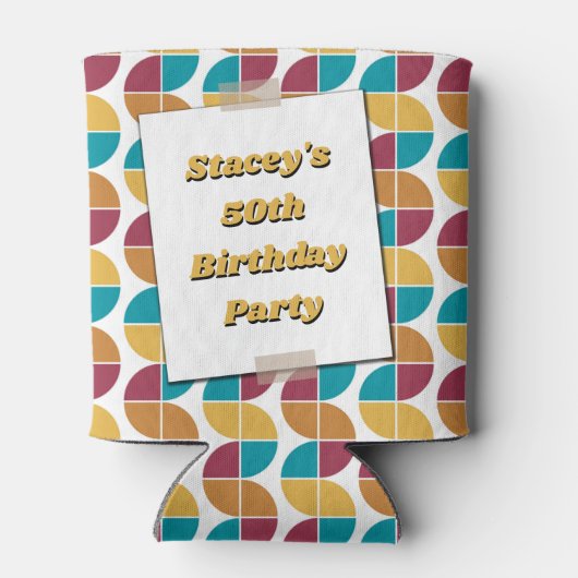 Neon Seventies 70's Retro 50th Birthday Photo Blikjeskoeler (Achterkant)