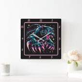 Neon Shadow Panther uurwerk gloed Vierkante Klok (Huis)