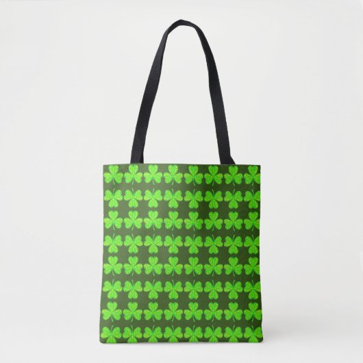 Neon Shamrock Mirrored Pattern Tas (Voorkant)