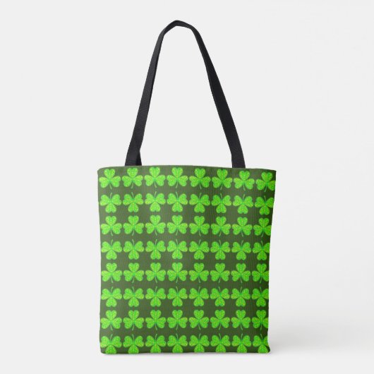 Neon Shamrock Mirrored Pattern Tas (Achterkant)